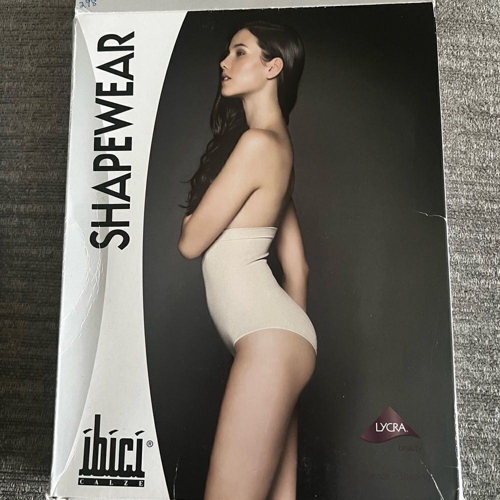 NWT IBICI Shapewear High Waisted Black Briefs Sz L Made in Italy